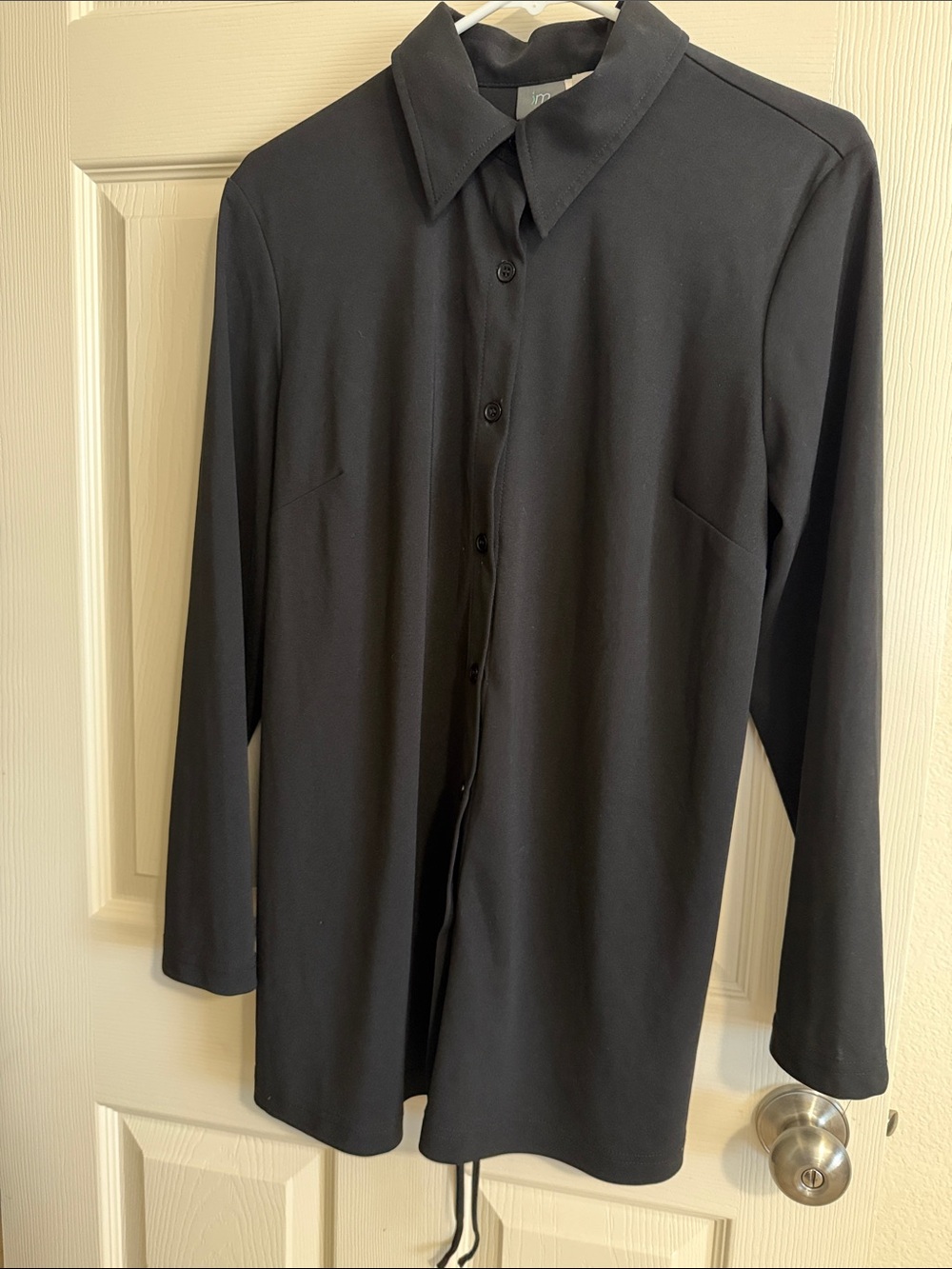 Women’s Large IM Maternity Black Button-Up Shirt